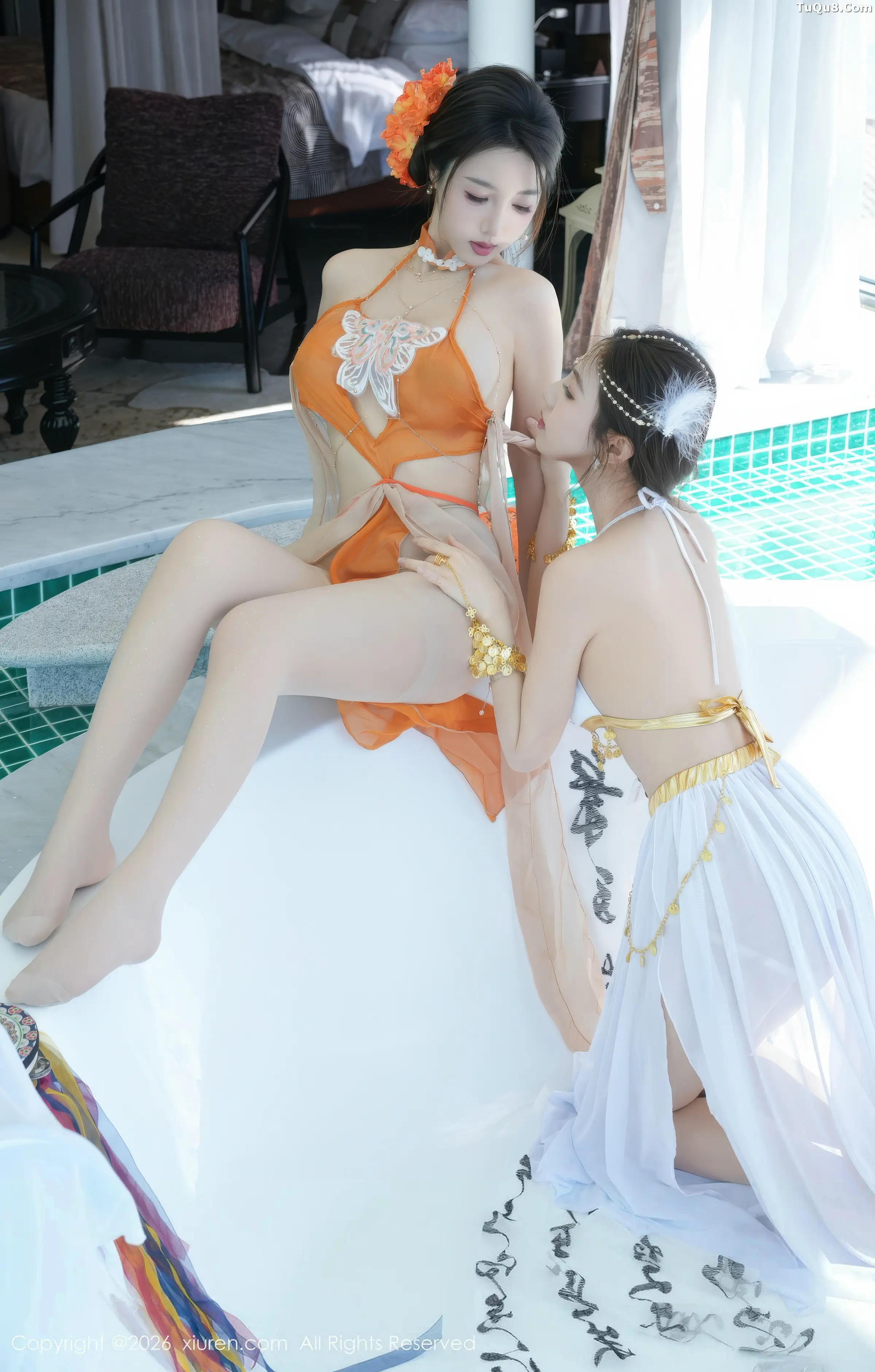 合集Twins-桃之夭夭性感姐妹花古典薄纱秀惹火身材绝美写真 第 60 张