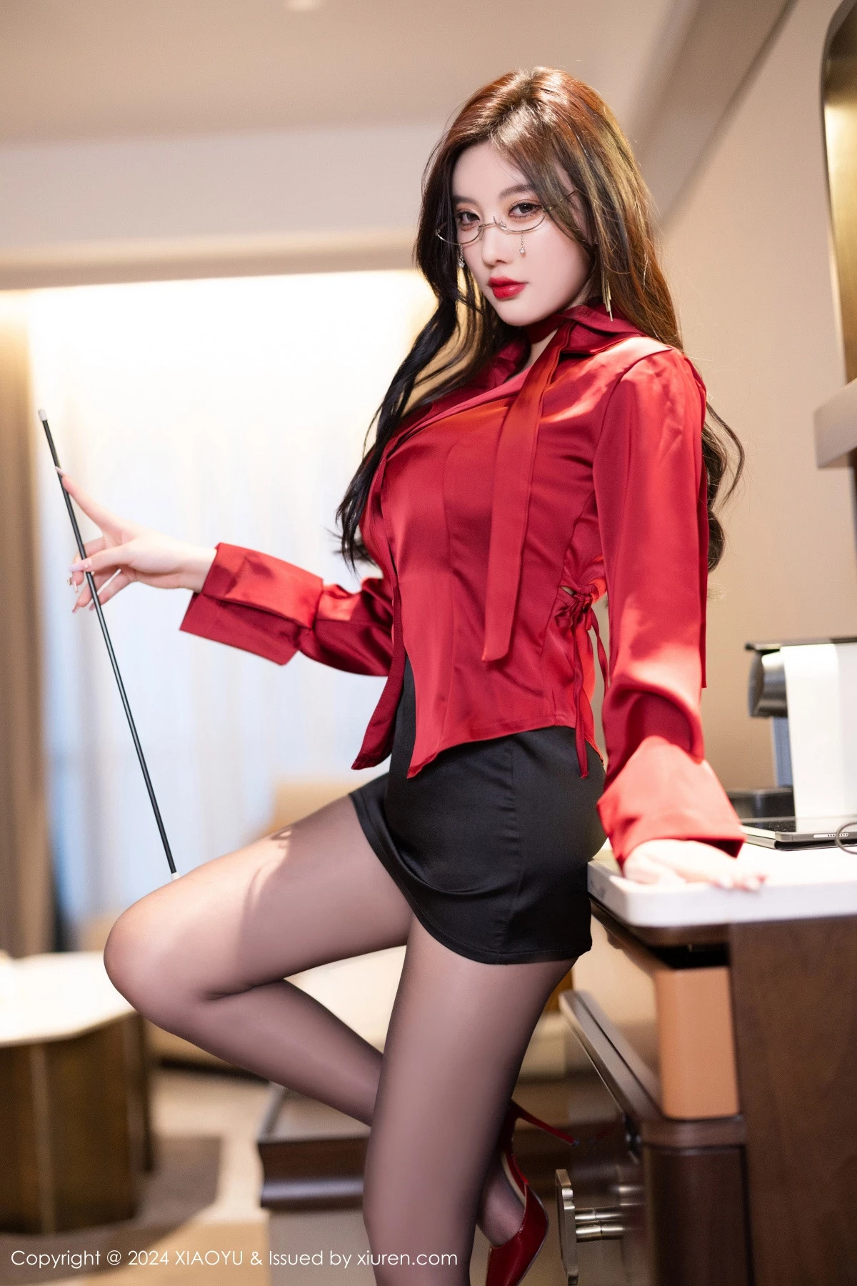 杨晨晨Yome性感黑色情趣内衣配黑丝袜秀完美身材绝美写真 第 16 张