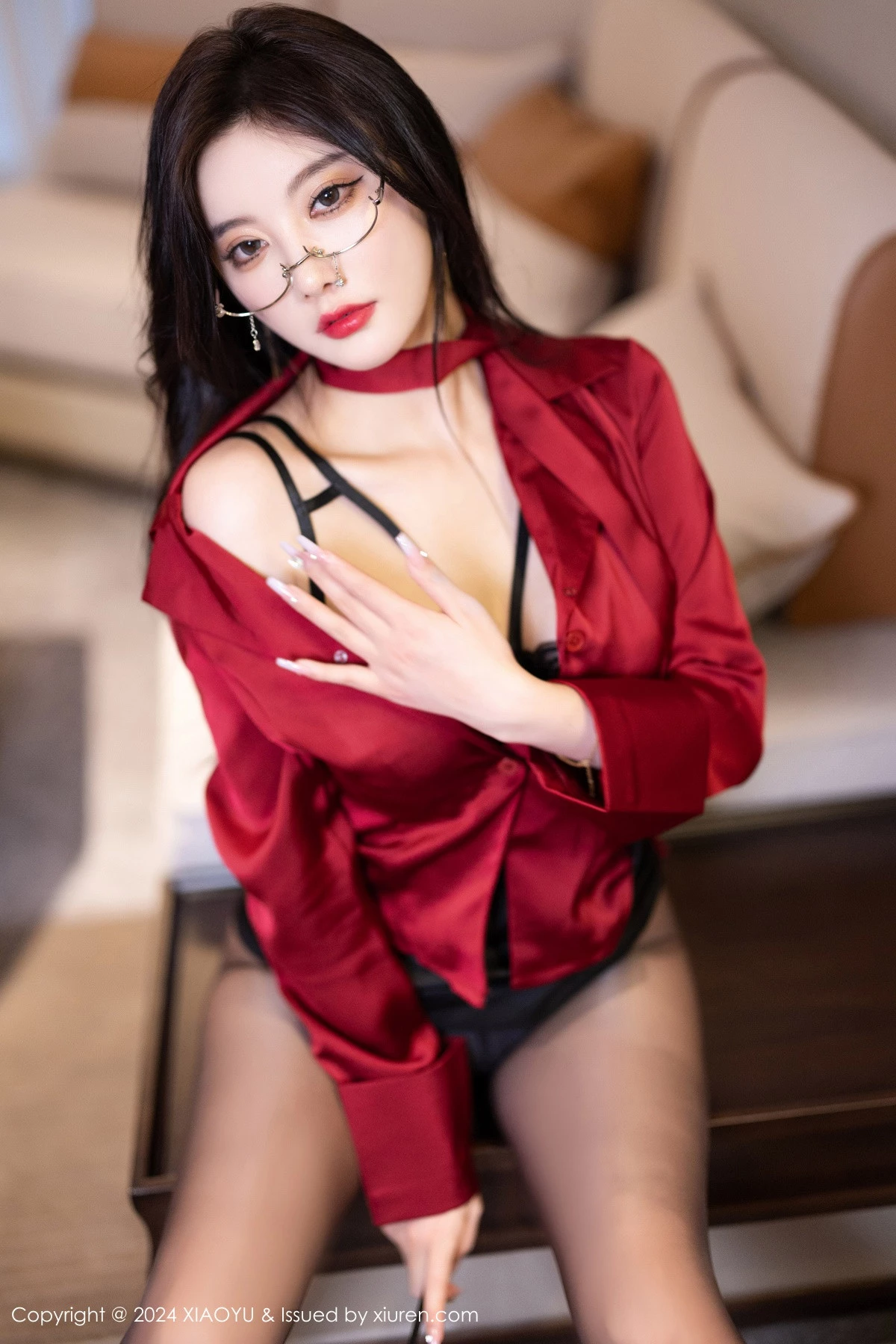 杨晨晨Yome性感黑色情趣内衣配黑丝袜秀完美身材绝美写真 第 36 张