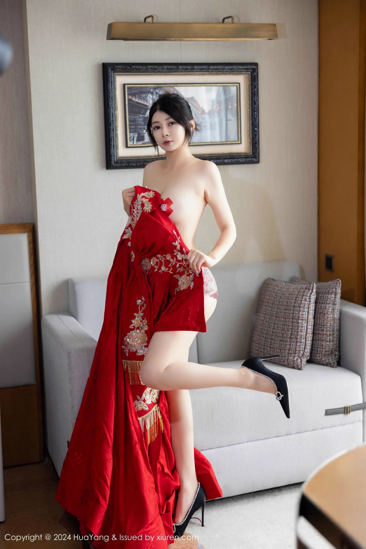 凯竹Quinn性感红色长裙露紫红内衣秀丰腴身姿完美绝美写真 第 43 张