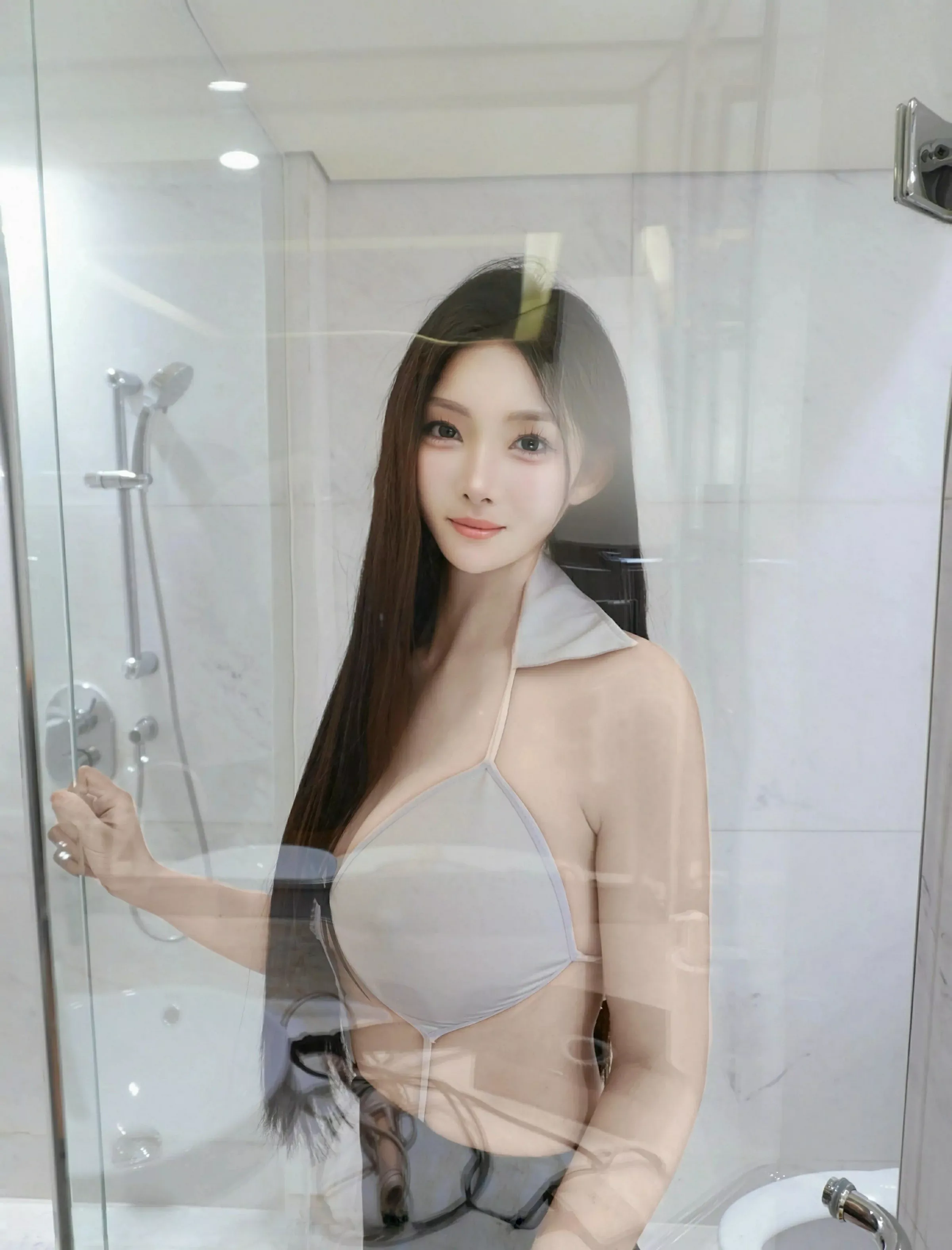 雪见性感粉色连衣裙露白色内衣配白丝袜秀美腿绝美写真 第 75 张