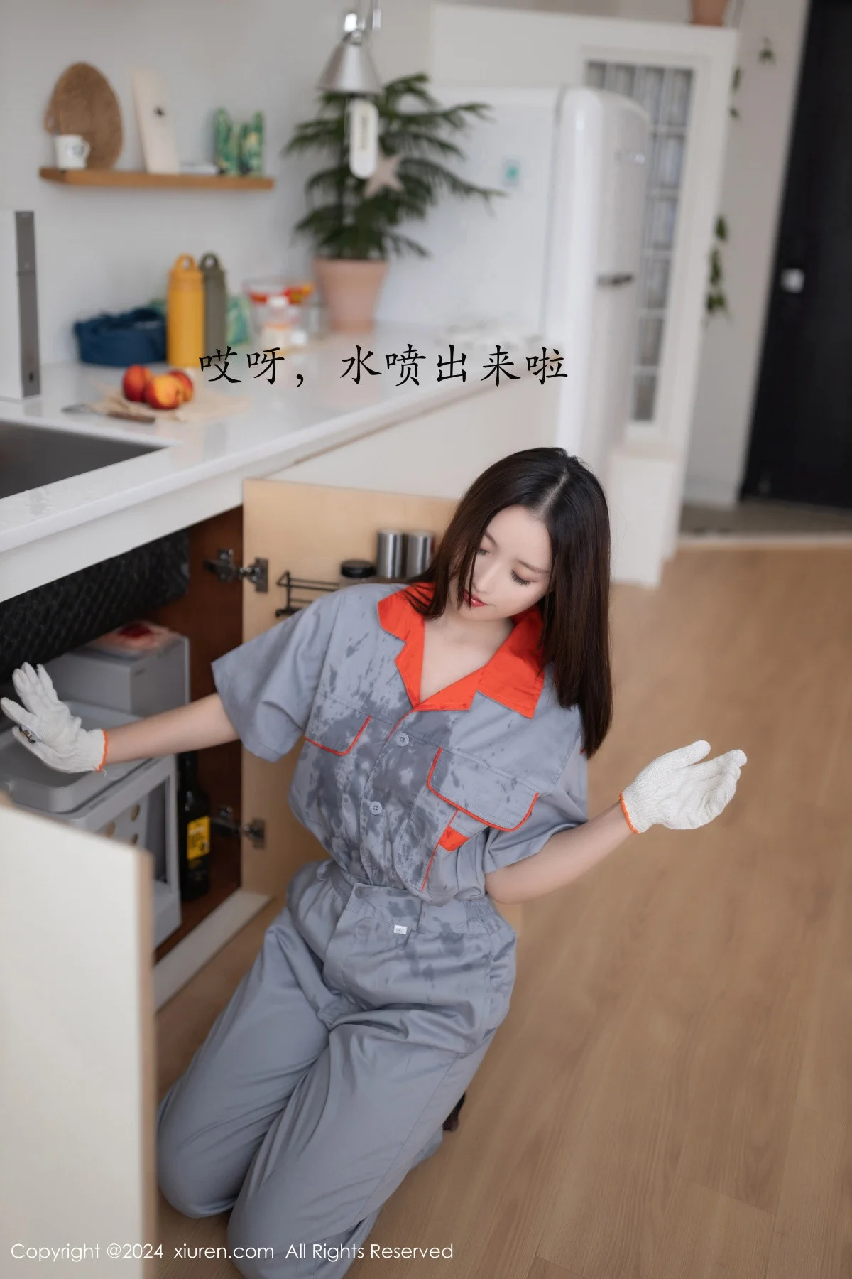 杏子Yada维修主题性感黑色情趣服饰配开档黑丝极致魅惑写真 第 9 张