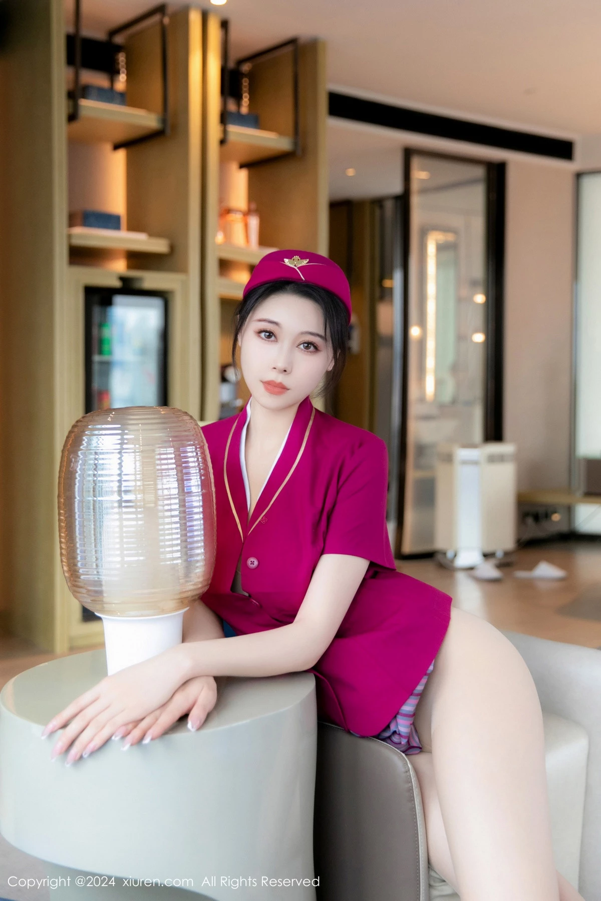 清妙性感空姐制服配超薄无内肉丝秀完美身材迷人美腿写真 第 14 张