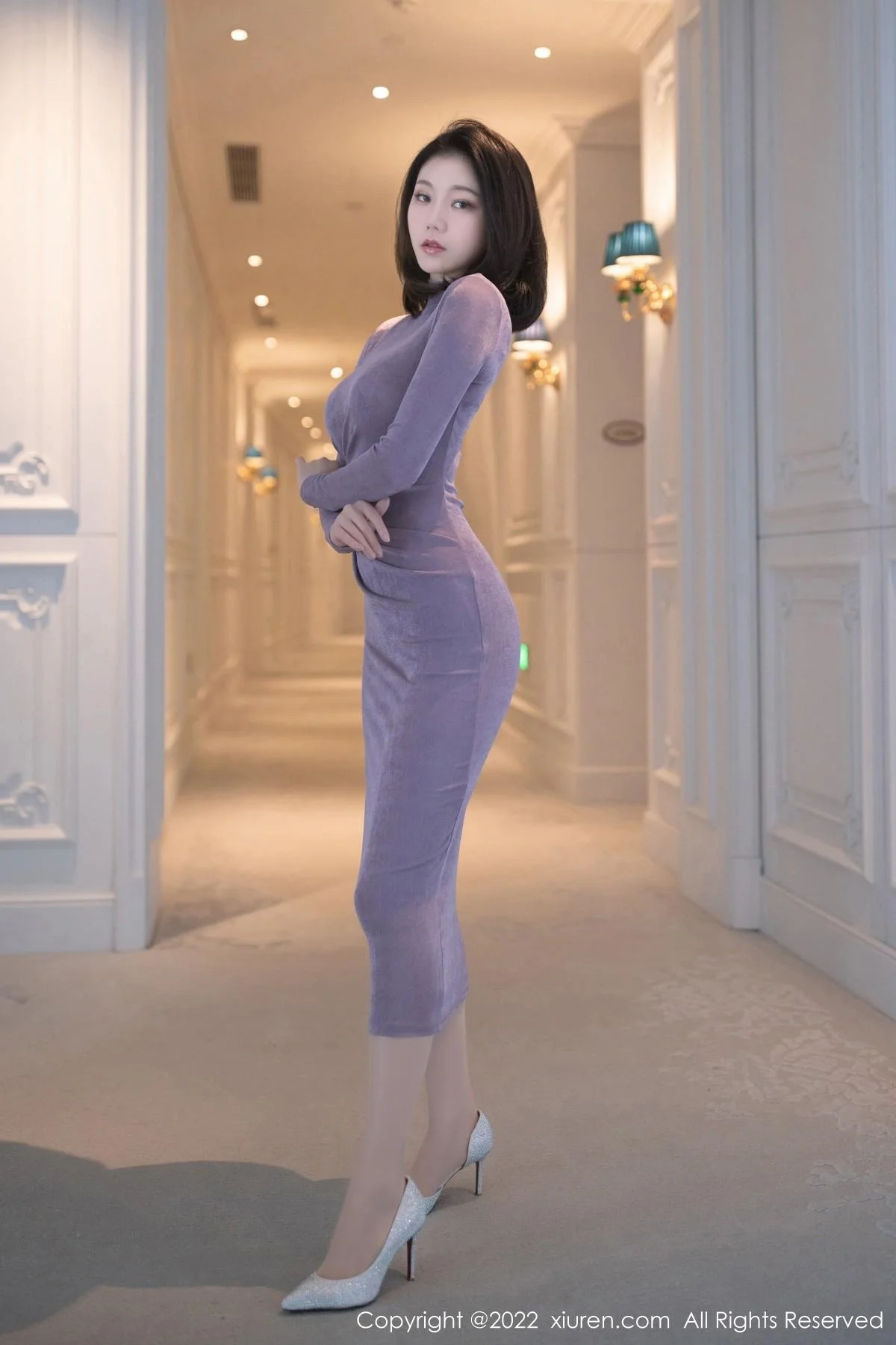 安然anran珠三角旅拍性感紫色蕾丝内衣配超薄肉丝绝美写真 第 72 张