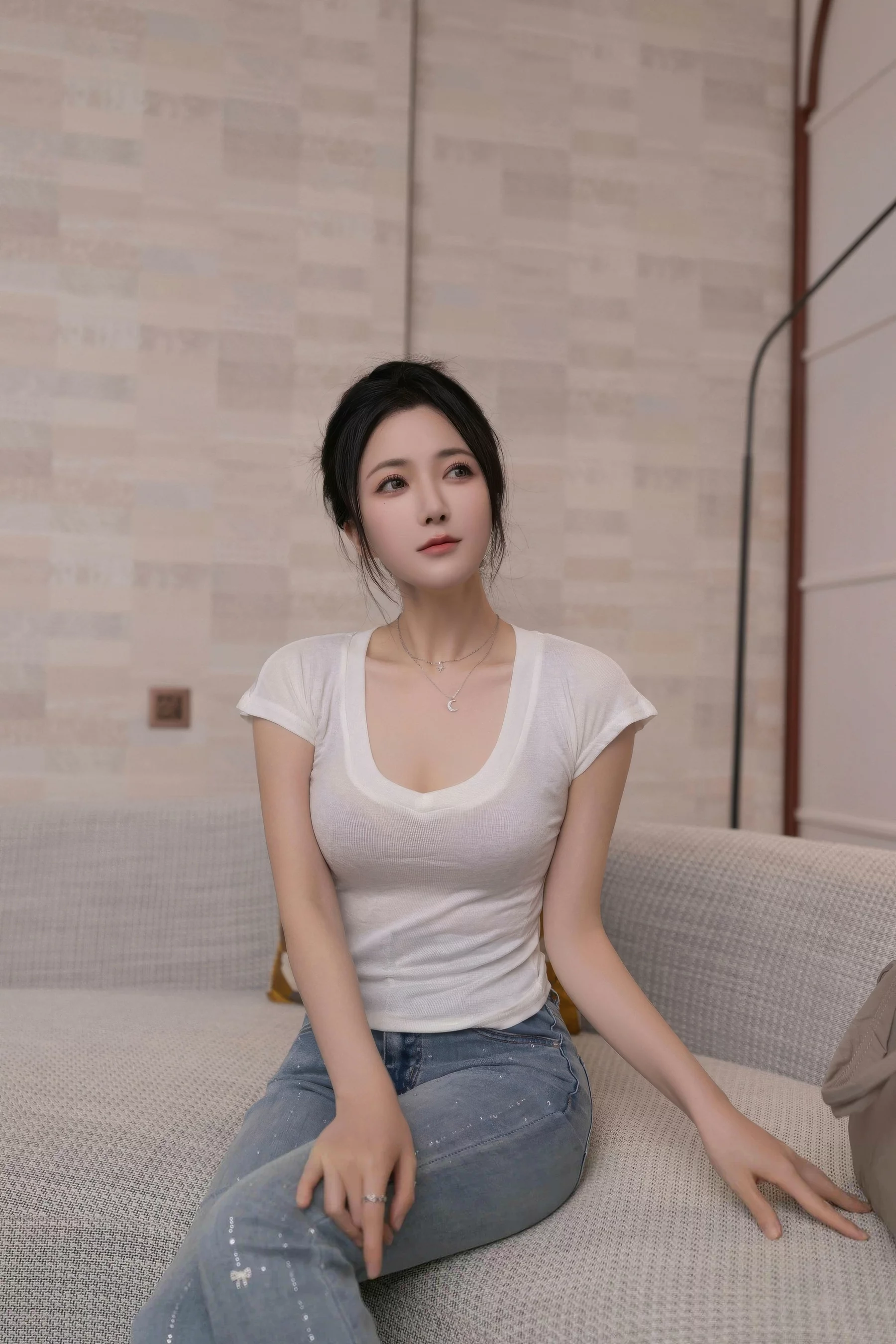 鱼子酱Fish性感暖灰蕾丝内衣配超薄肉丝秀曼妙身材绝美写真 第 18 张