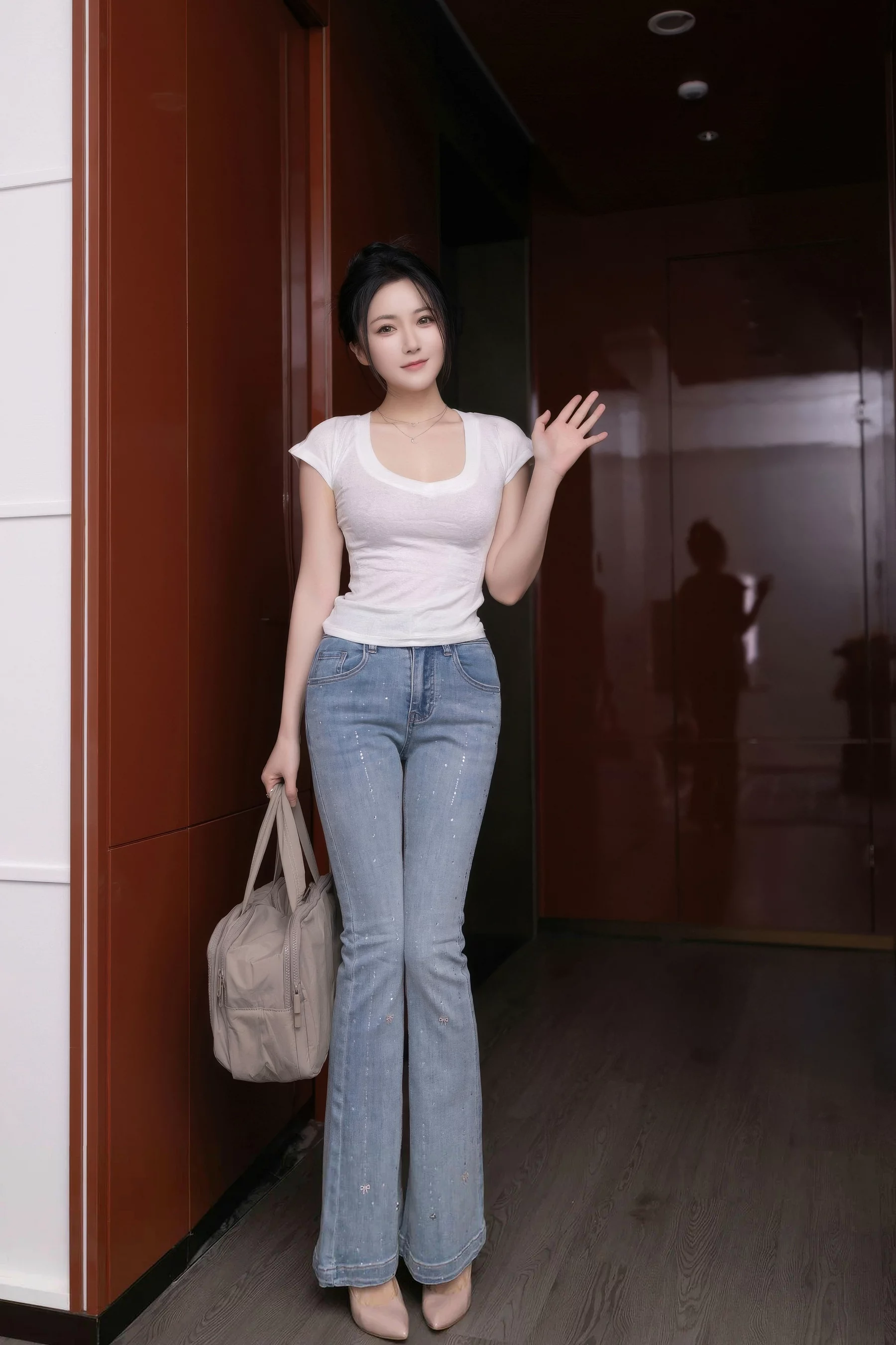 鱼子酱Fish性感暖灰蕾丝内衣配超薄肉丝秀曼妙身材绝美写真 第 2 张