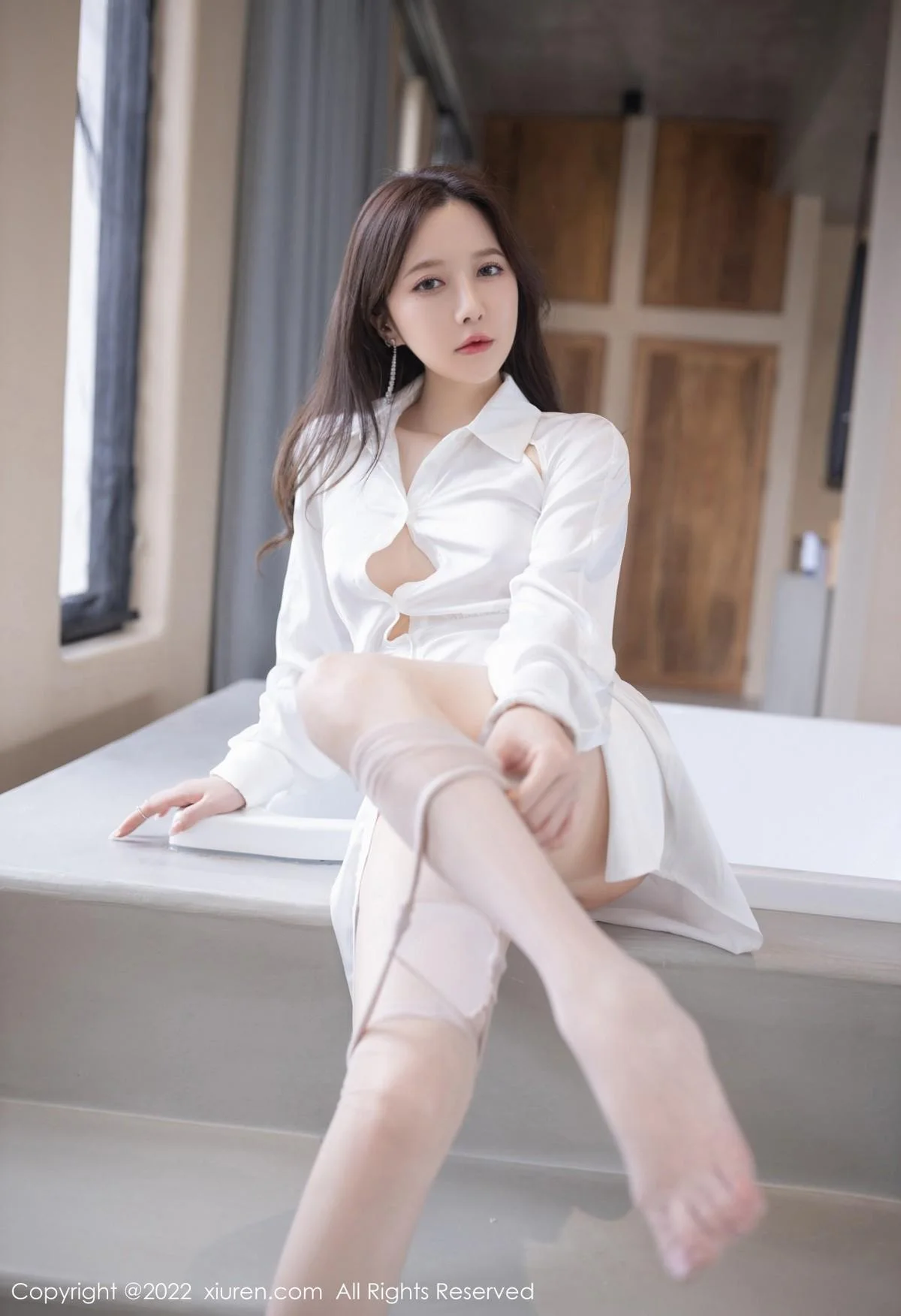 鱼子酱Fish云南旅拍性感白T配超薄肉丝秀婀娜身姿绝美写真 第 71 张