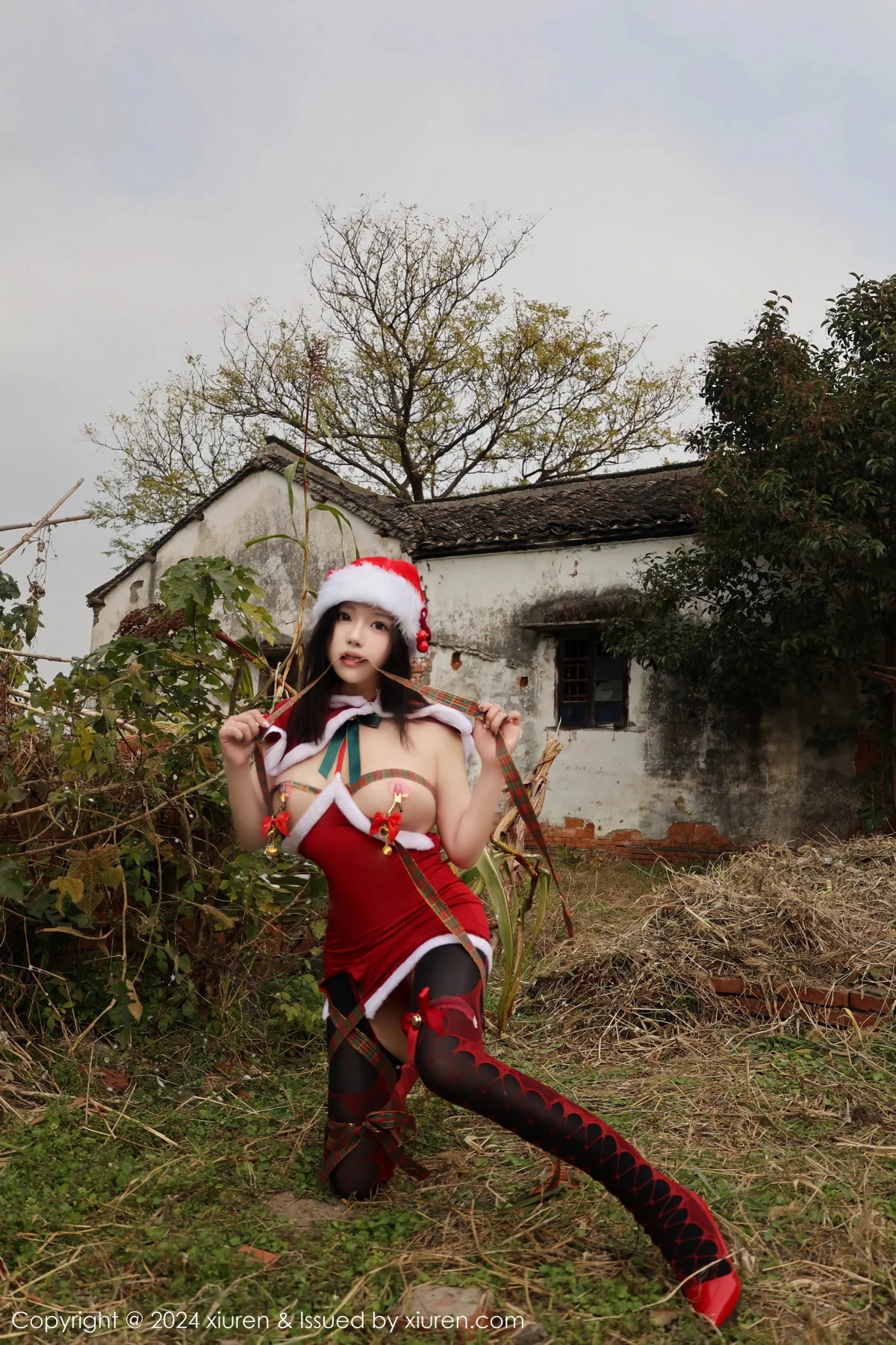 小薯条nienie户外圣诞主题性感情趣圣诞服饰惹火绝美写真 第 12 张