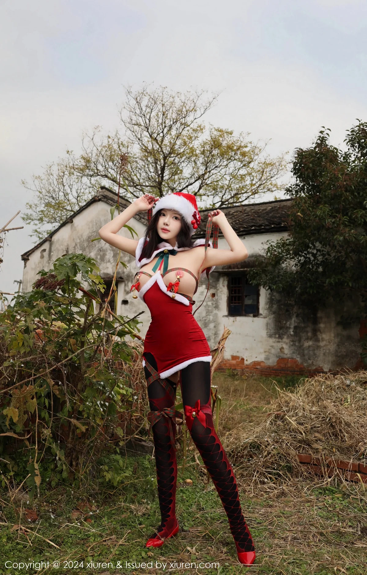 小薯条nienie户外圣诞主题性感情趣圣诞服饰惹火绝美写真 第 13 张