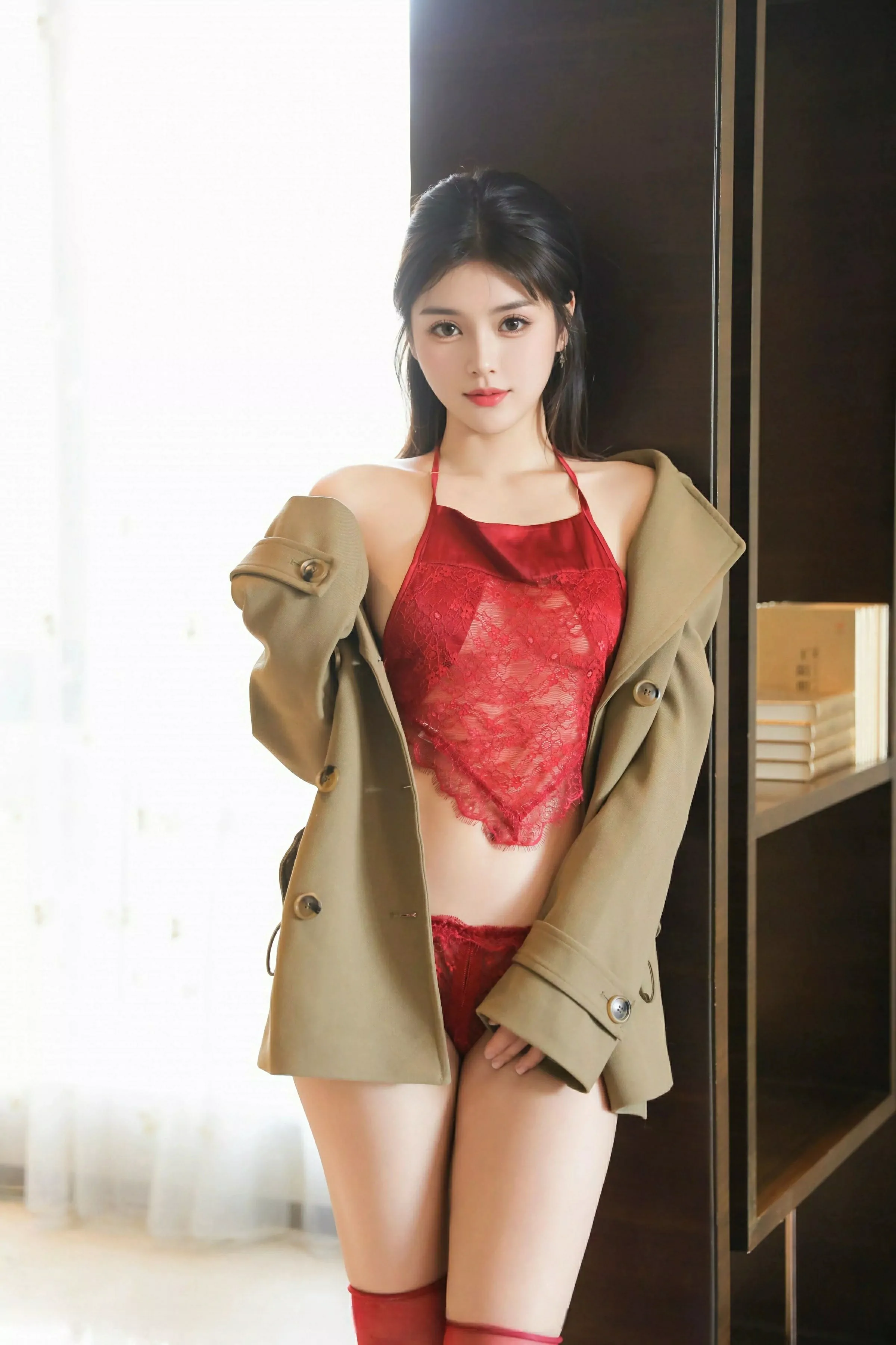 小甜甜甜性感红色情趣内衣配红丝袜秀曼妙身姿绝美写真 第 3 张