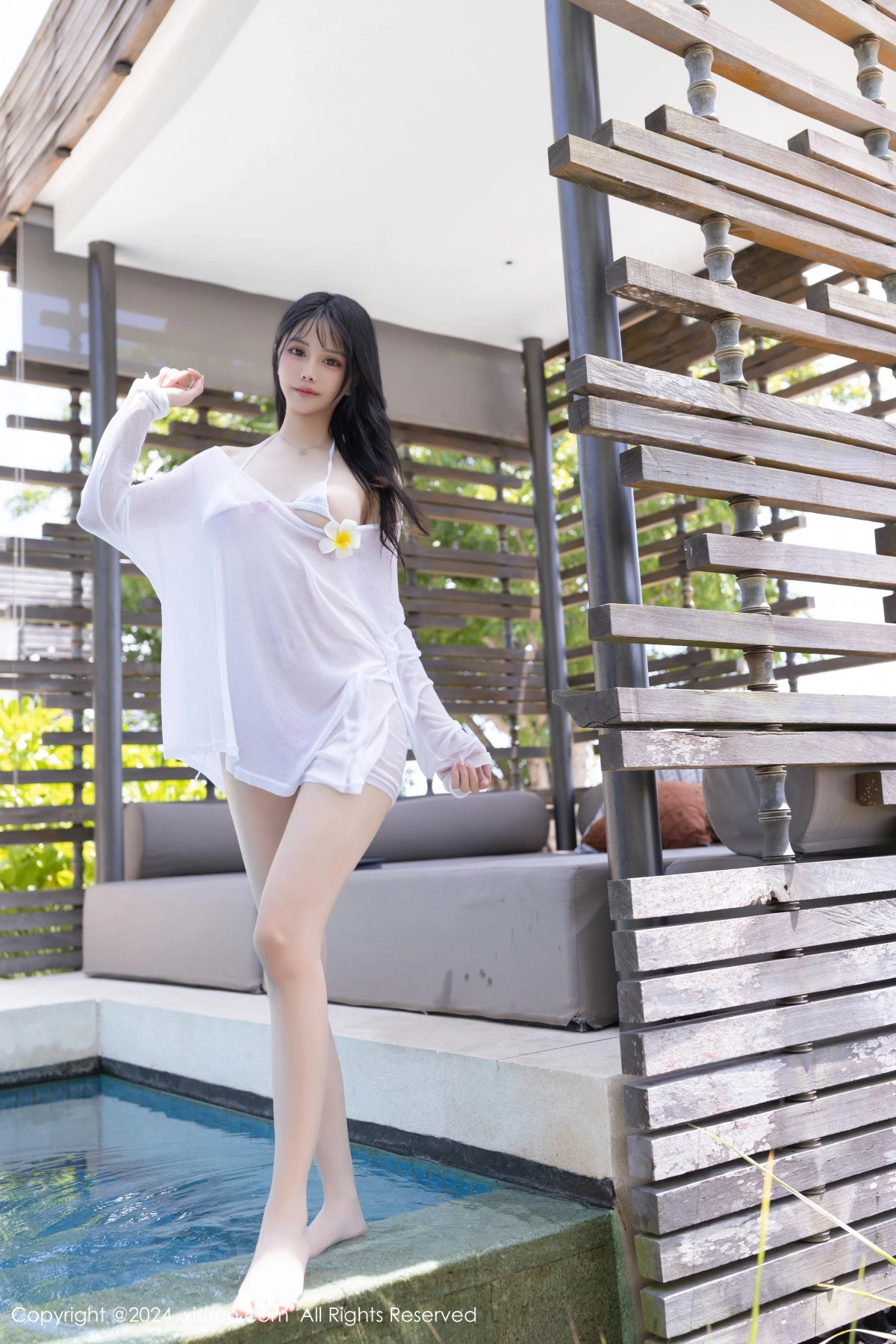 幼幼户外脱性感白T露白色三点式泳衣秀完美身材极致绝美写真 第 24 张