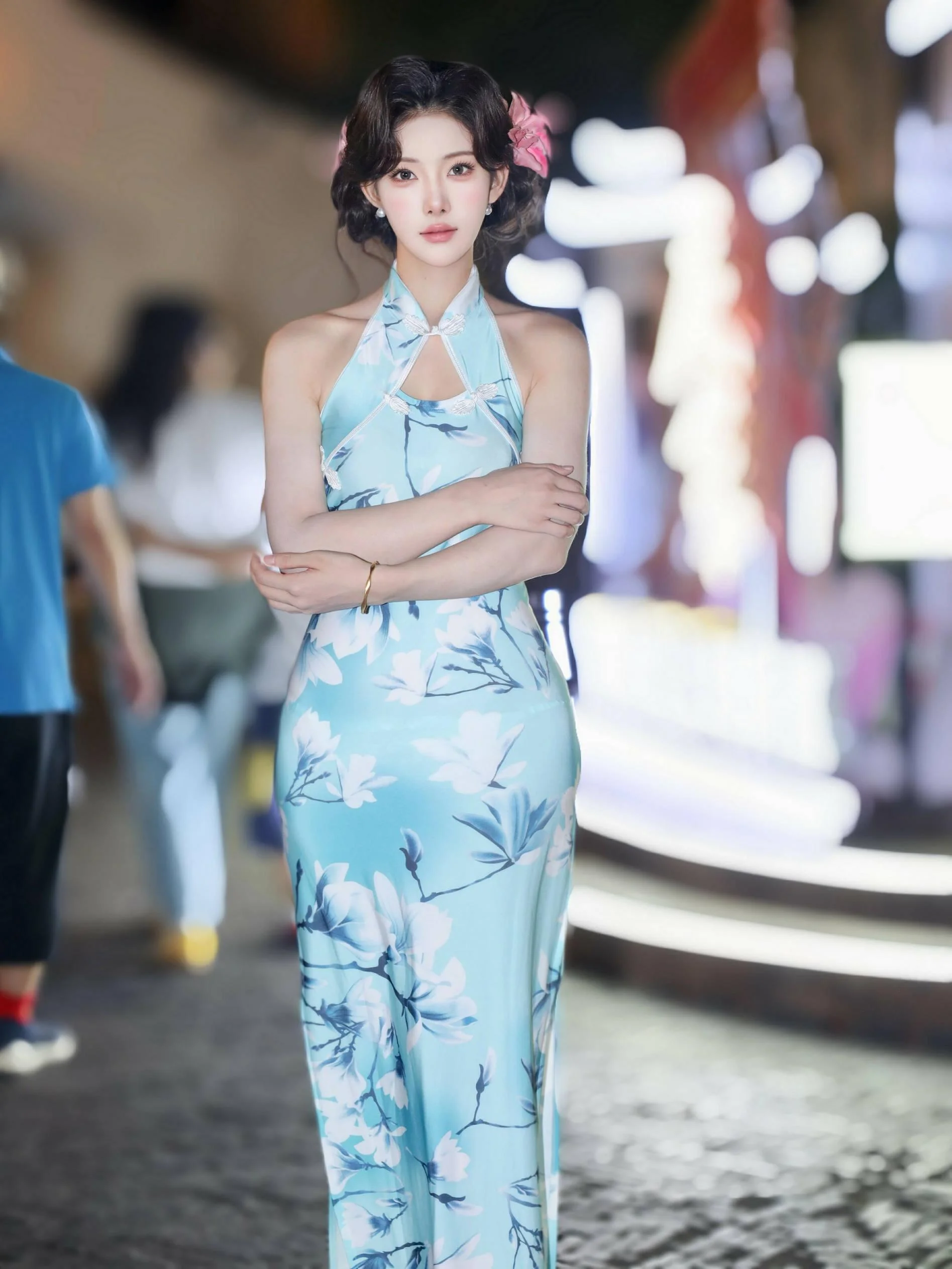 [秀人精选] 梨霜儿 诱人私拍福利 青色旗袍 第 7 张