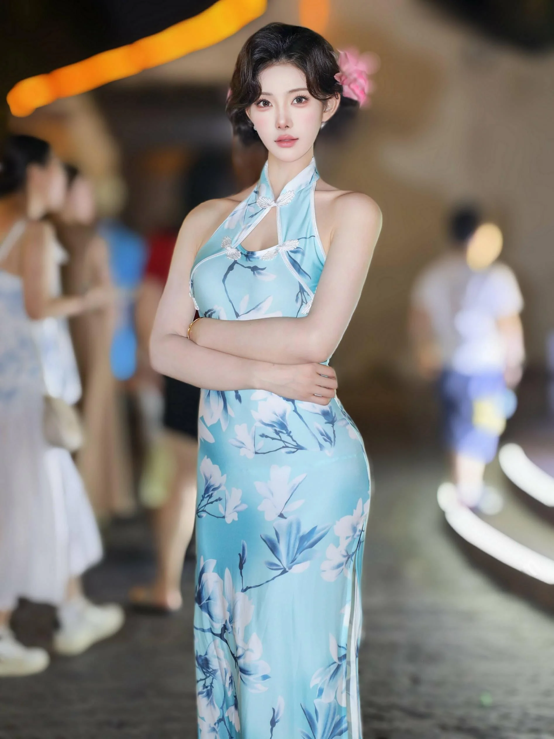 [秀人精选] 梨霜儿 诱人私拍福利 青色旗袍 第 8 张