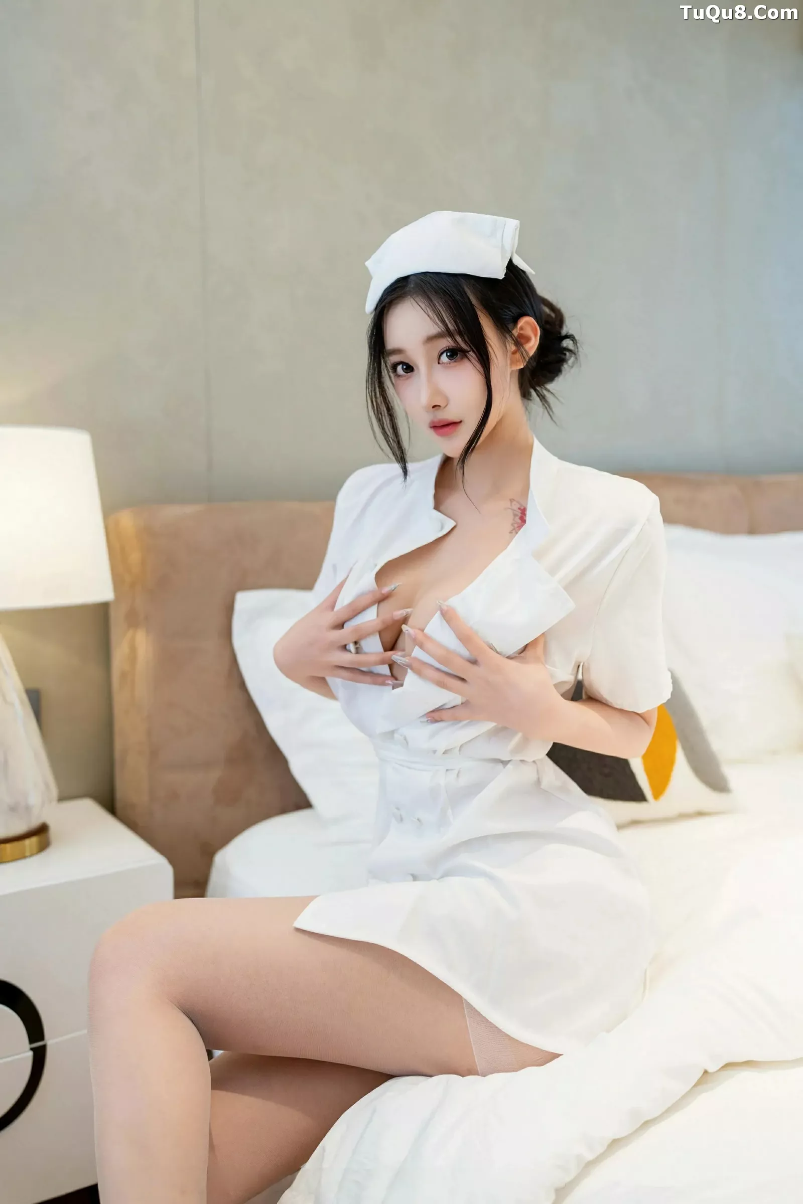木森vita性感白色护士制服露丰满身材胶带遮点绝美写真 第 22 张