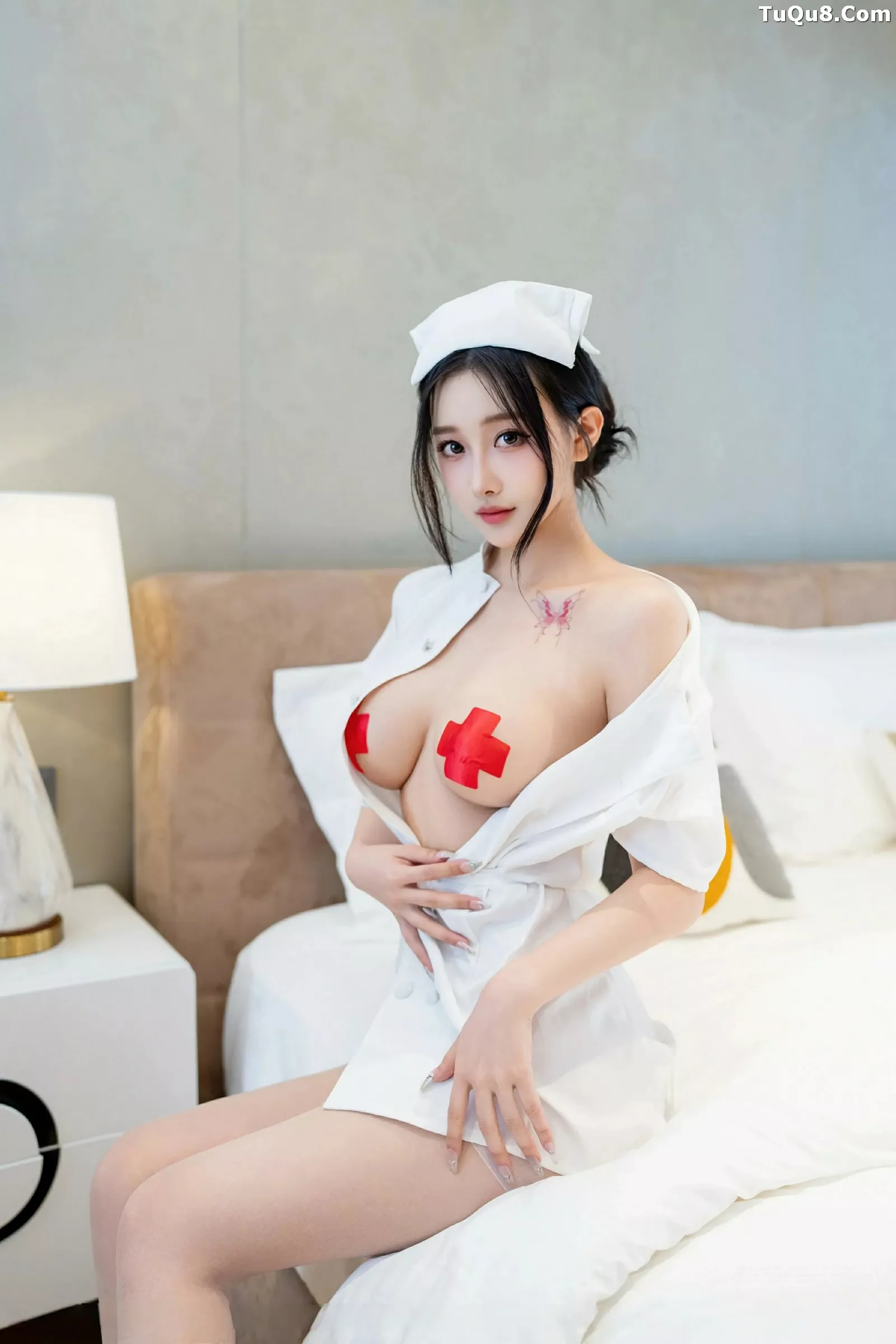 木森vita性感白色护士制服露丰满身材胶带遮点绝美写真 第 24 张